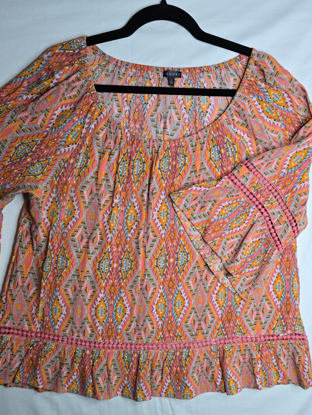 Hannah Coral, Yellow and Yellow Printed Tunic Blouse